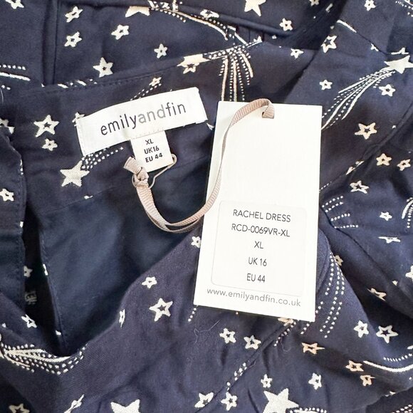 Modcloth Short Dress 50's Navy Star Galaxy Witchy Halloween Magic Celestial - Picture 9 of 9